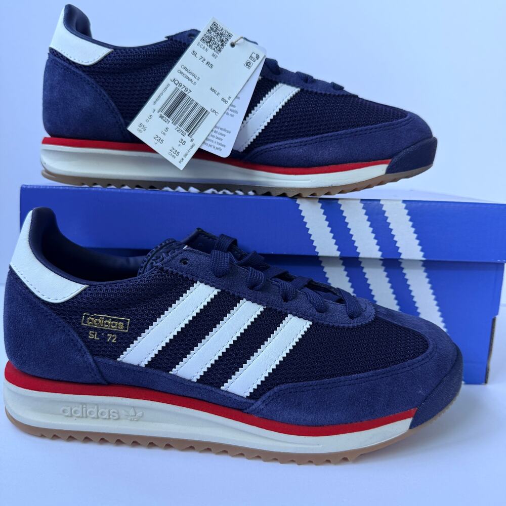 Adidas SL 72 RS JQ9797 Dark Blue White Red Men's 5.5 / UK 5 / EUR 38 NWT